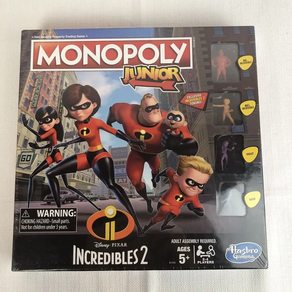 Monopoly Junior Incredibles 2 Board Game Disney PIXAR Hasbro Sealed
